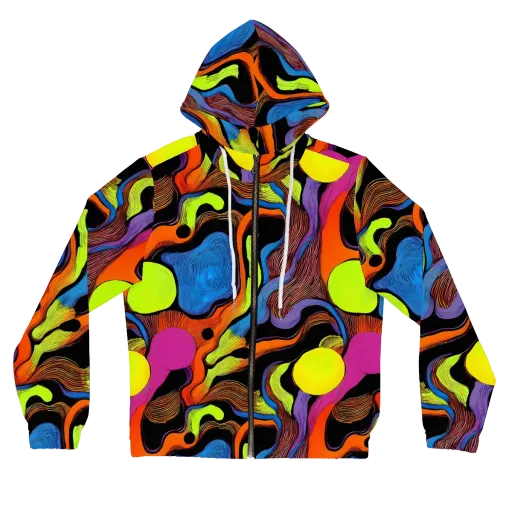 Blacklight Tangle on a Women's Full-Zip Hoodie