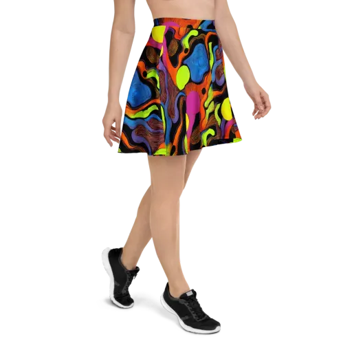 Blacklight Tangle on a Skater Skirt