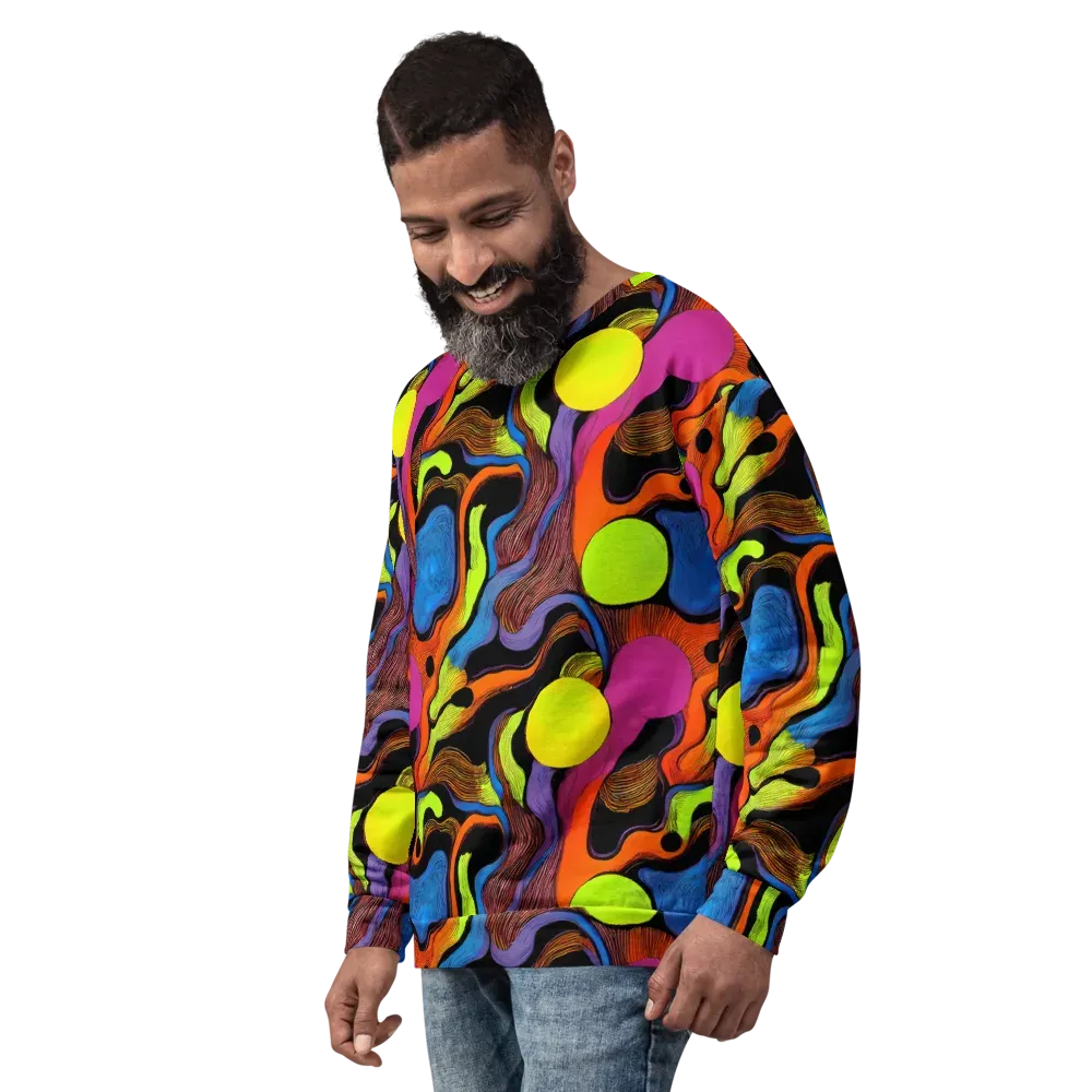 Blacklight Tangle on Sweatshirt — Left Front