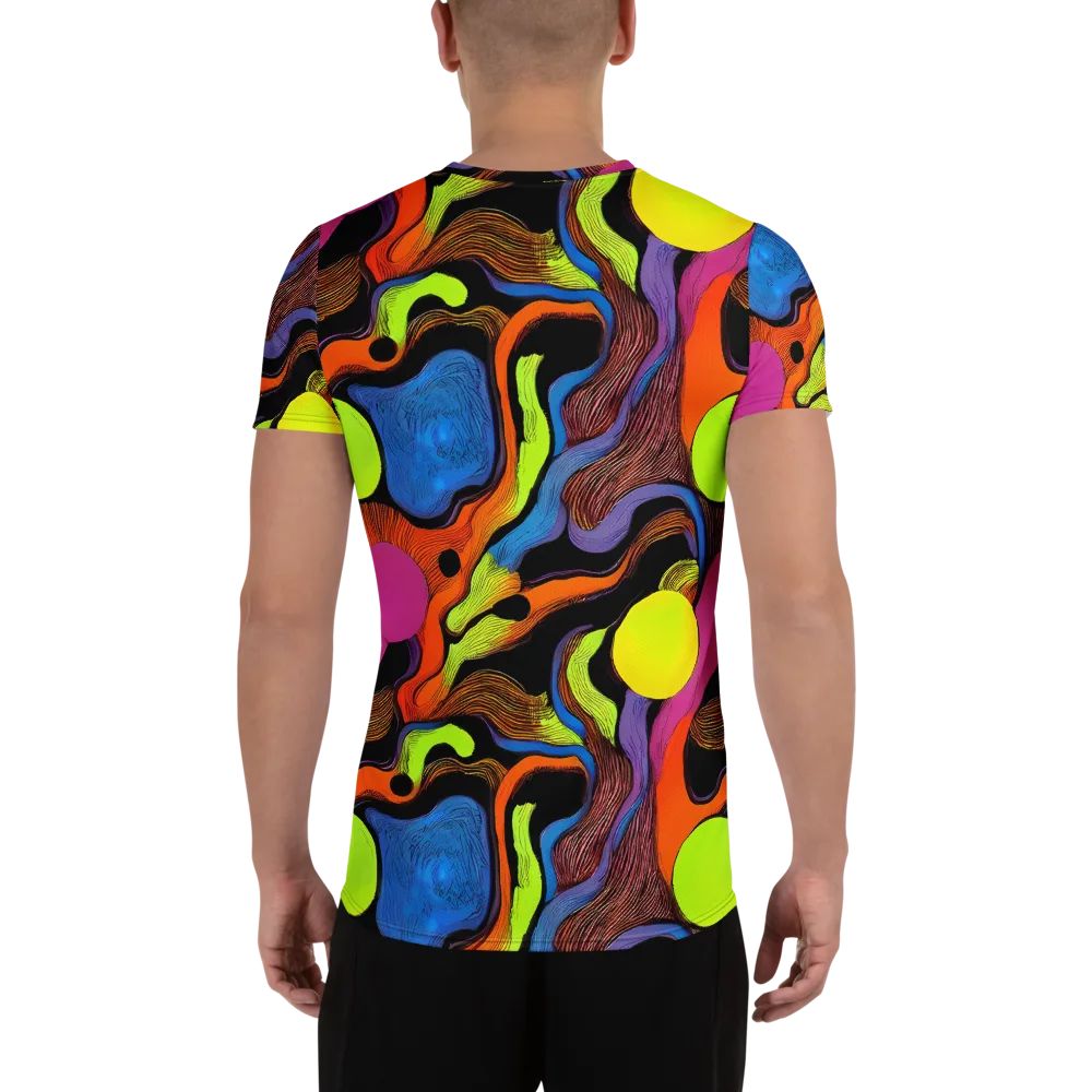 Blacklight Tangle on Men's Athletic T-Shirt — Back