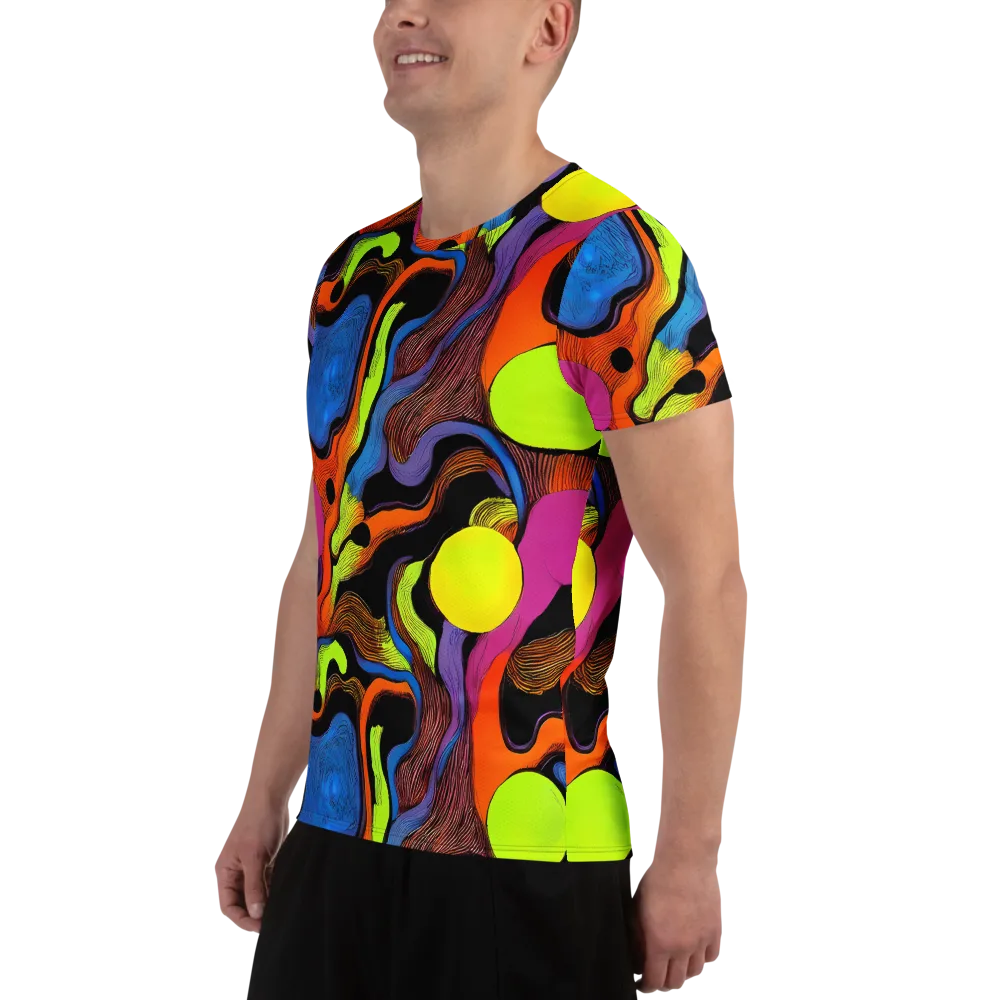 Blacklight Tangle on Men's Athletic T-Shirt — Left