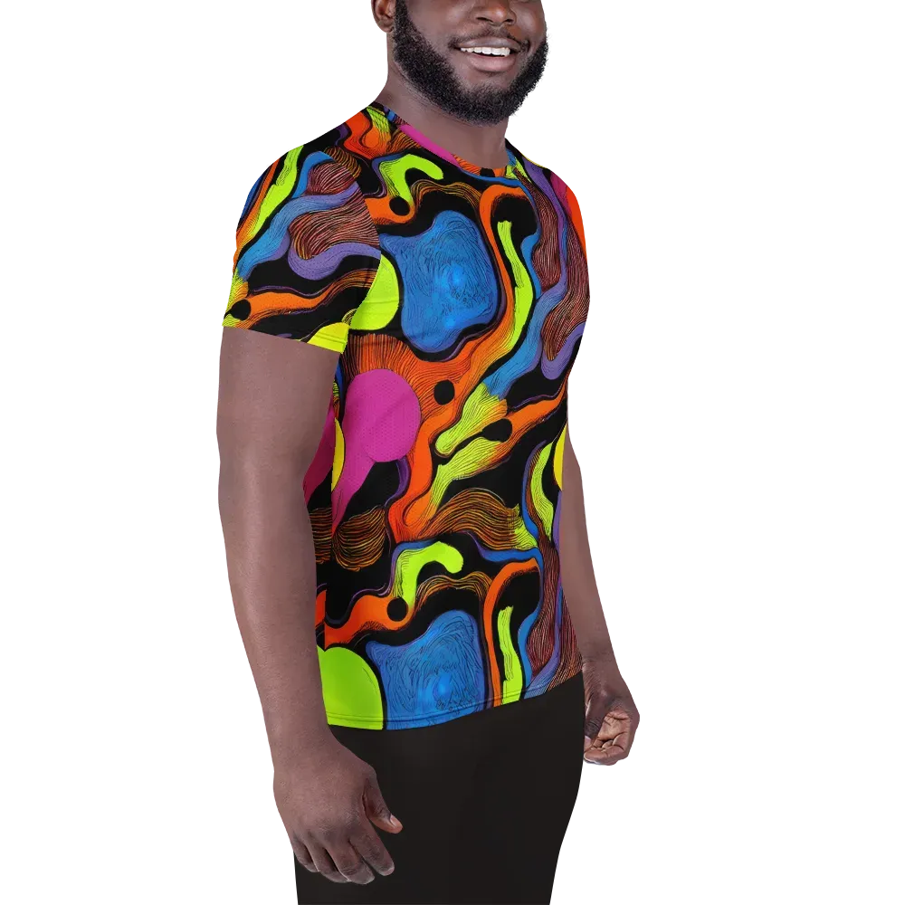 Blacklight Tangle on Men's Athletic T-Shirt — Right