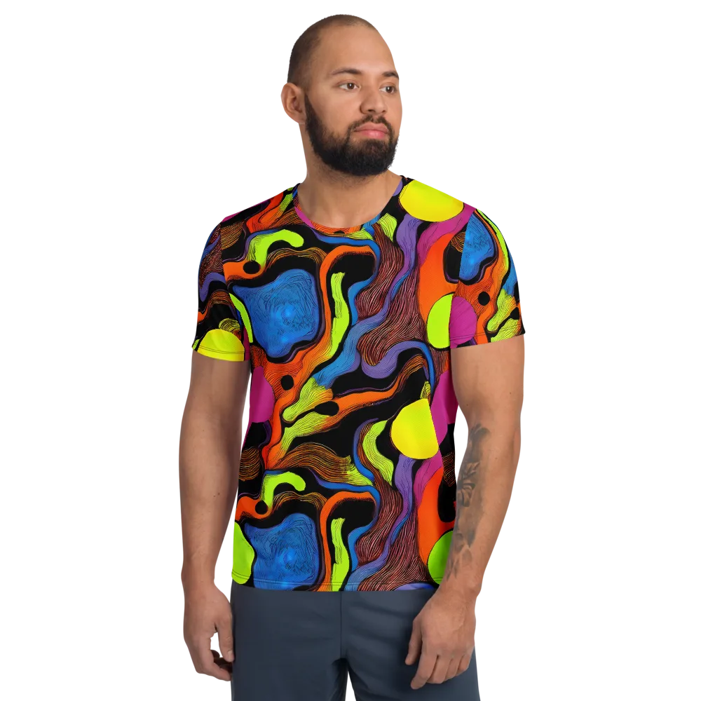 Blacklight Tangle on Men's Athletic T-Shirt — Front