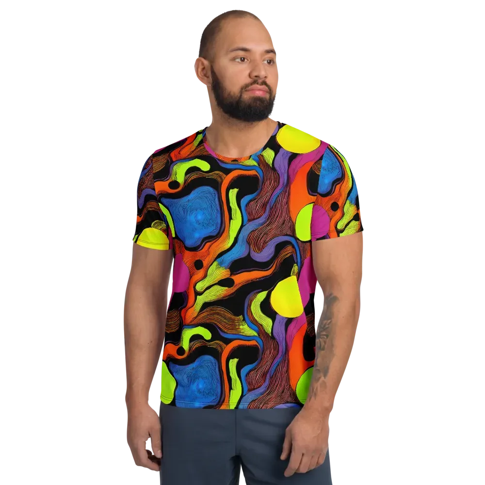 Blacklight Tangle on Men's Athletic T-Shirt — Front