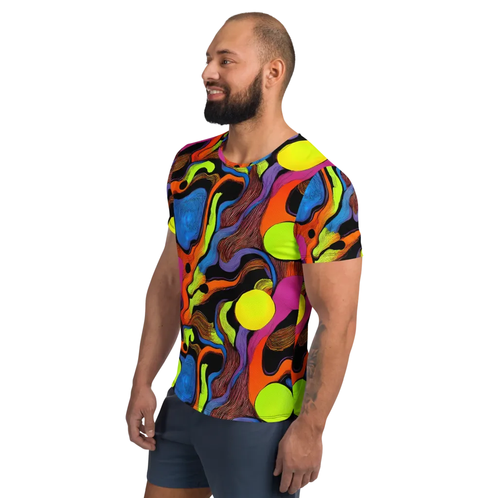 Blacklight Tangle on Men's Athletic T-Shirt — Left
