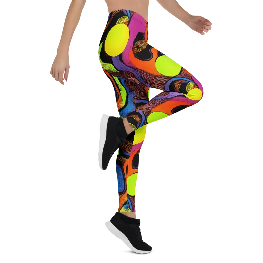 Blacklight Tangle on Leggings — Right