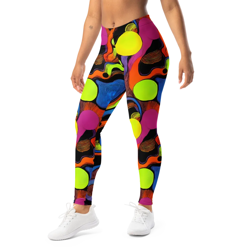 Blacklight Tangle on Leggings — Left Front