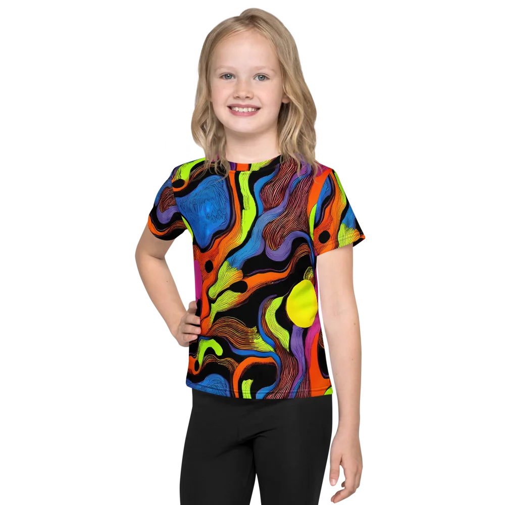 Blacklight Tangle on Kids Crew Neck T-Shirt — Front