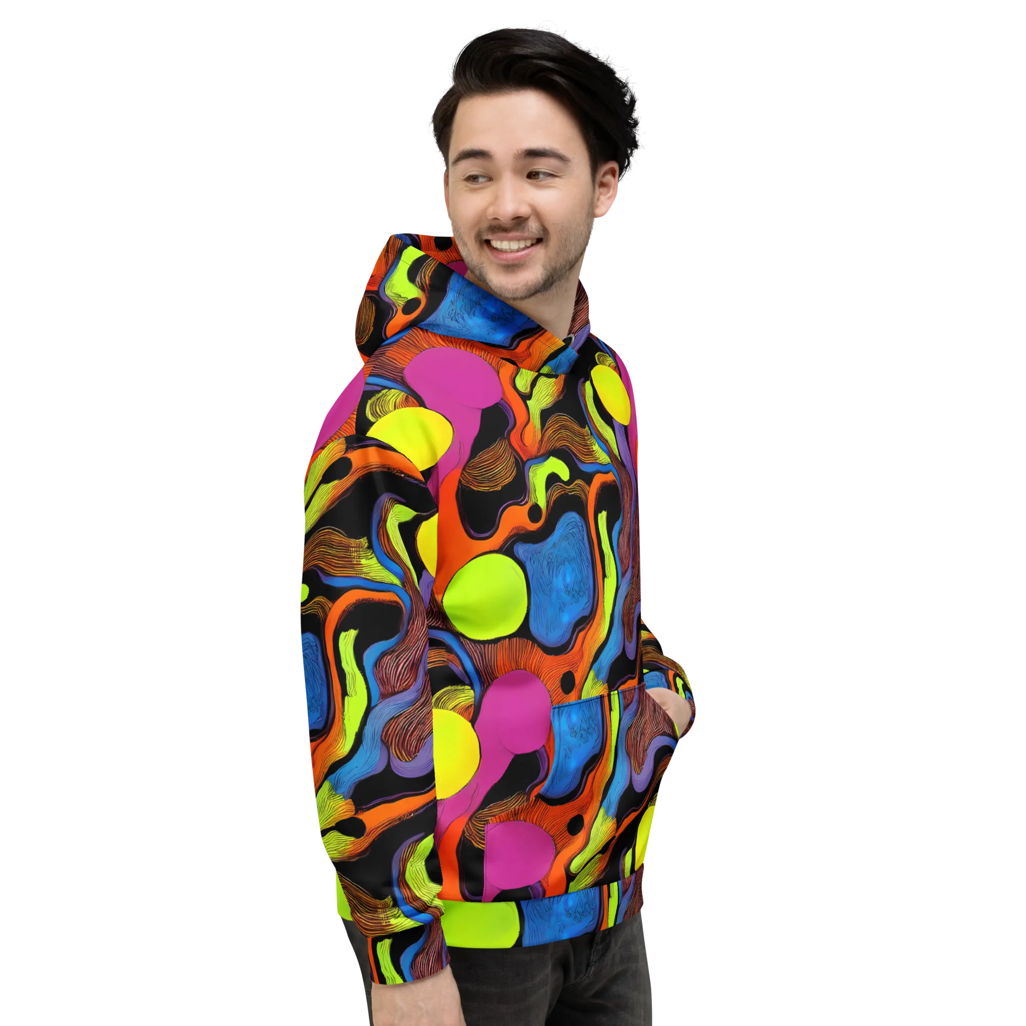 Blacklight Tangle on Hoodie — Right