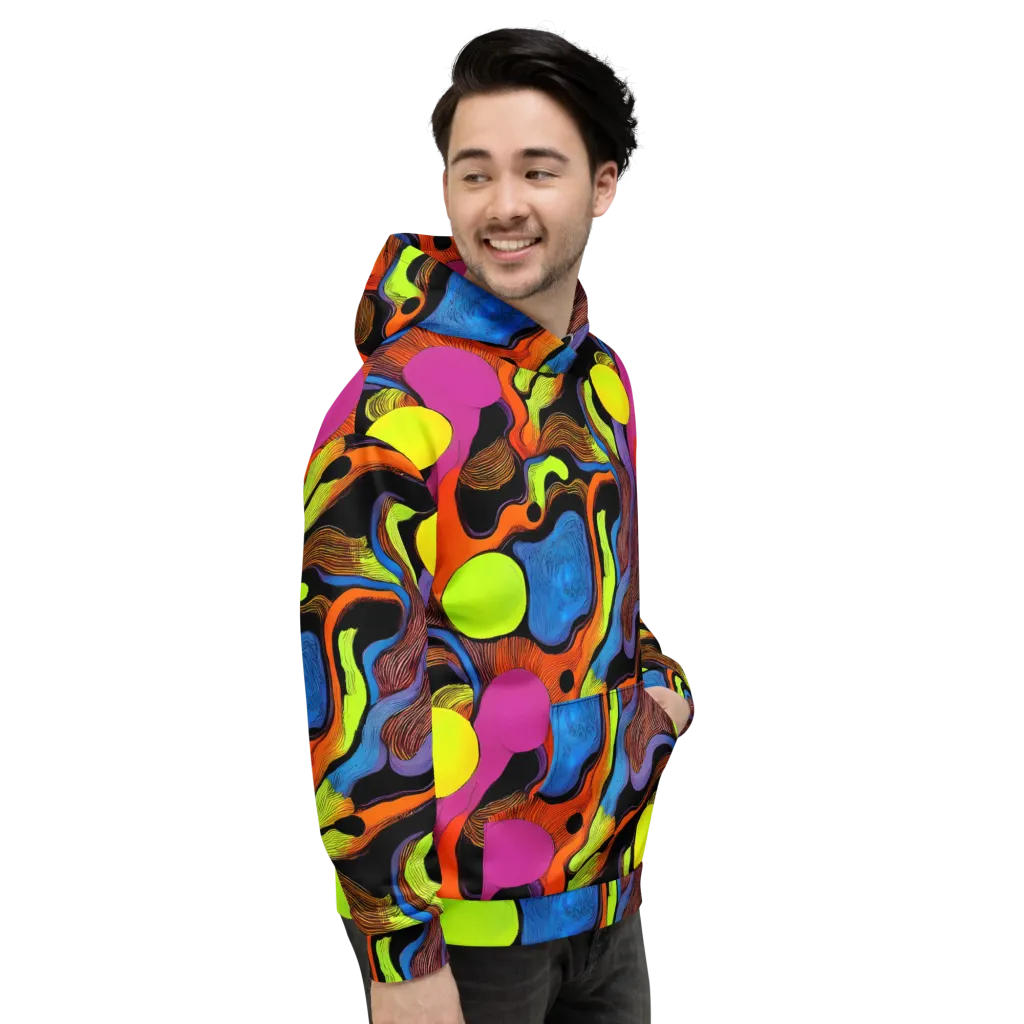 Blacklight Tangle on Hoodie — Right