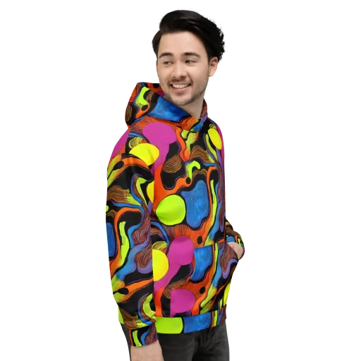 Blacklight Tangle on a Hoodie