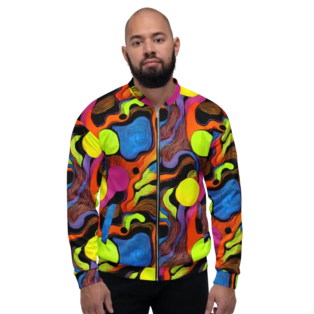 Blacklight Tangle on Bomber Jacket — Front