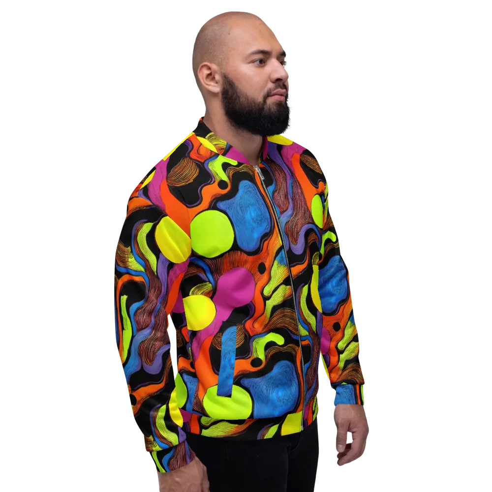 Blacklight Tangle on Bomber Jacket — Right