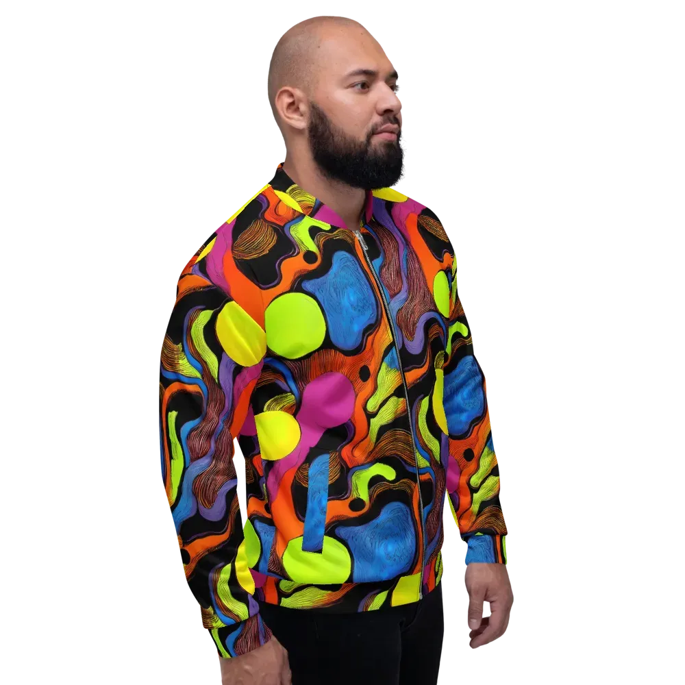 Blacklight Tangle on Bomber Jacket — Right