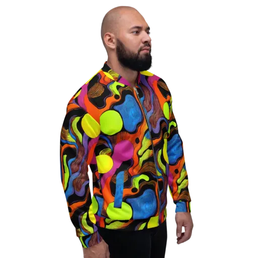 Blacklight Tangle on a Bomber Jacket
