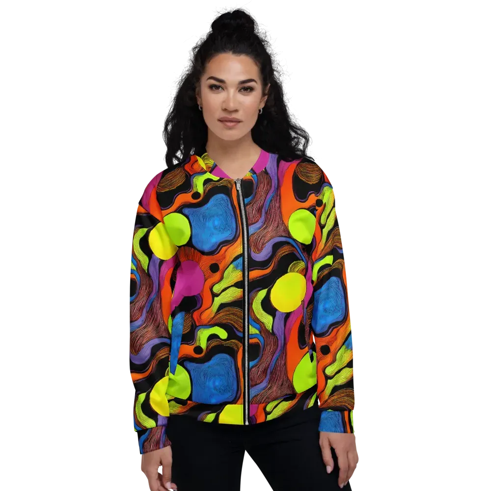 Blacklight Tangle on Bomber Jacket — Front