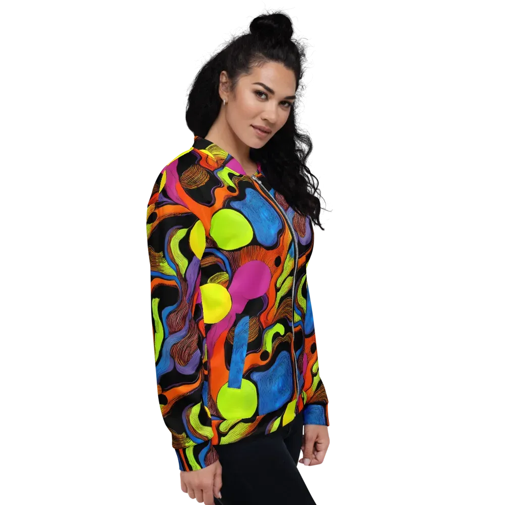Blacklight Tangle on Bomber Jacket — Right