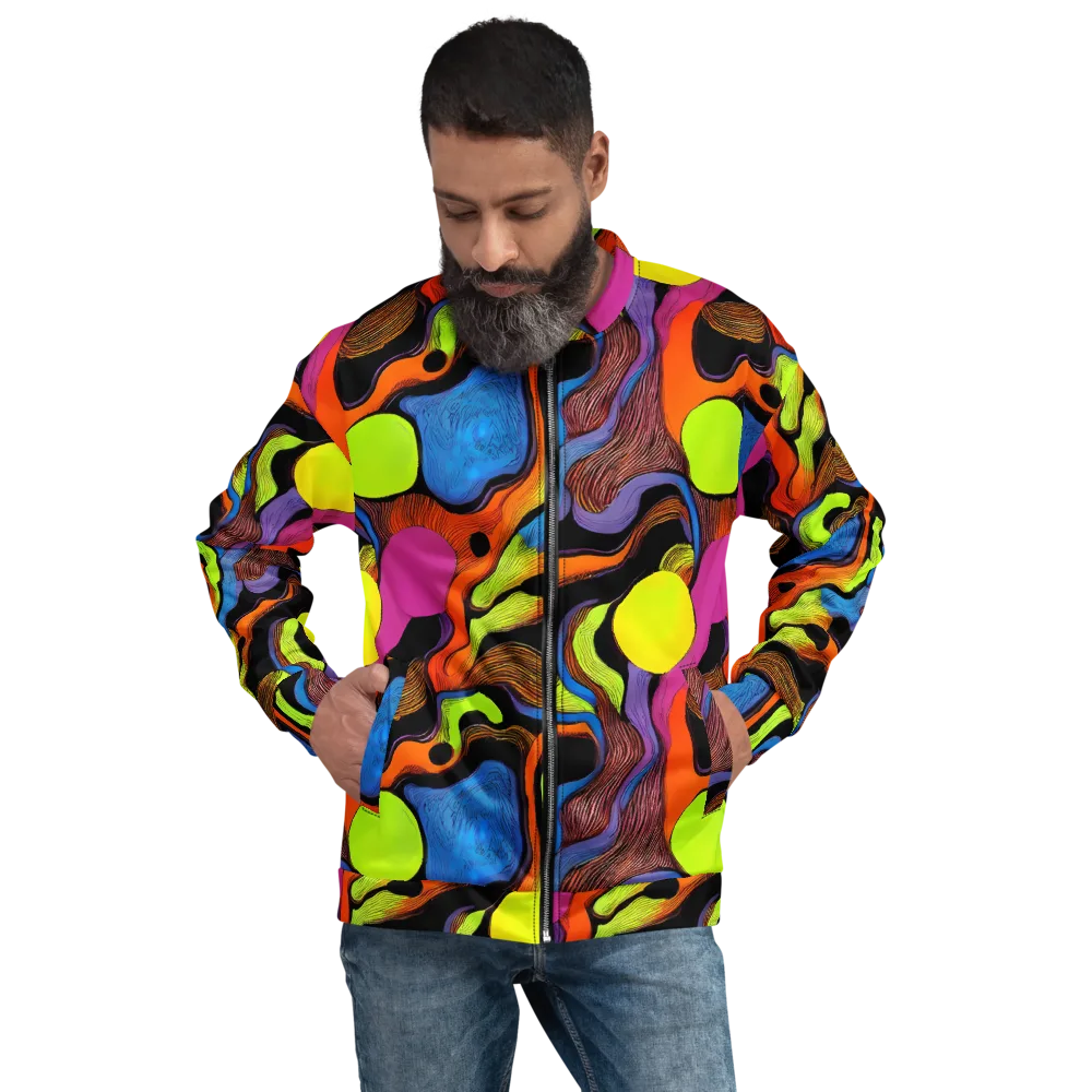 Blacklight Tangle on Bomber Jacket — Front