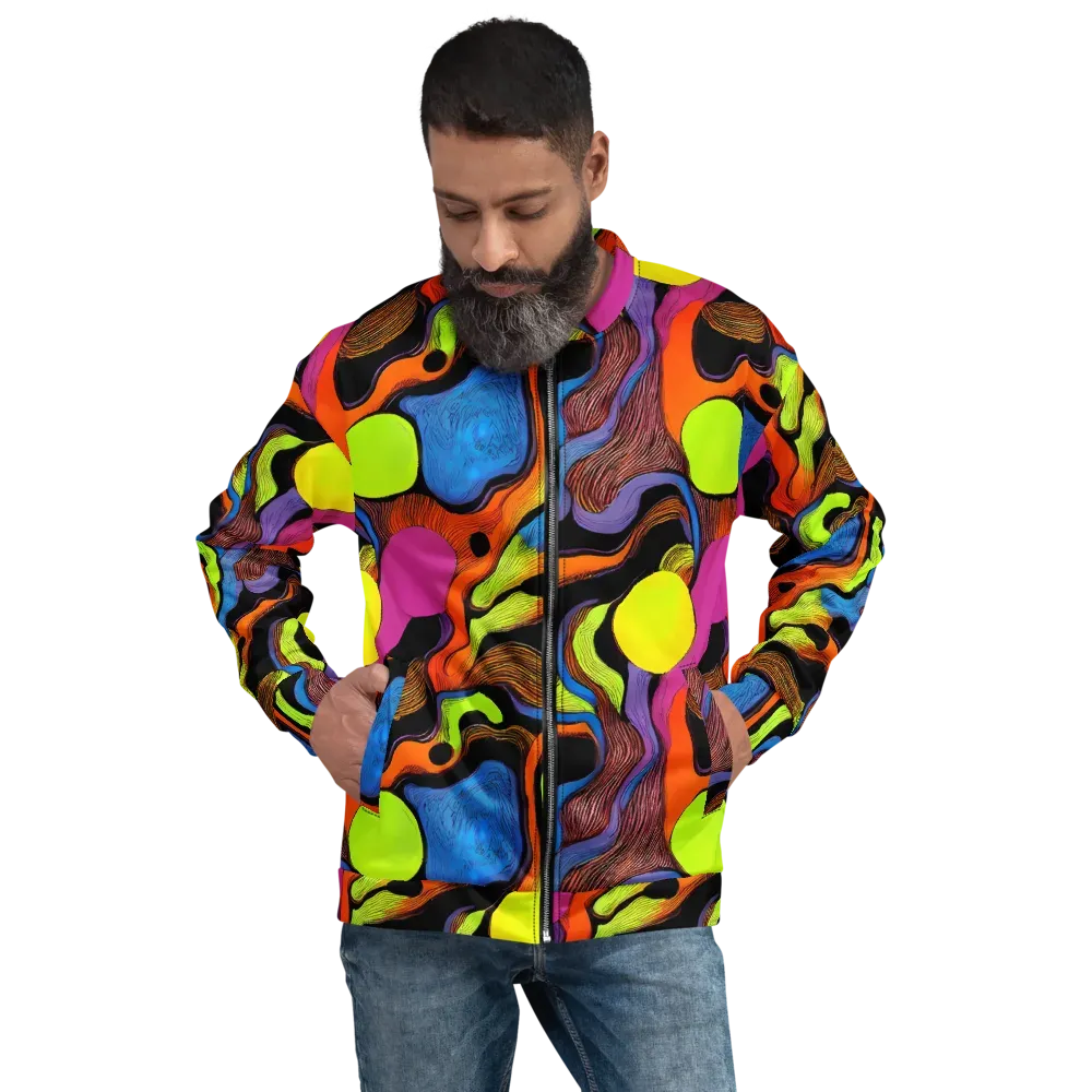 Blacklight Tangle on Bomber Jacket — Front