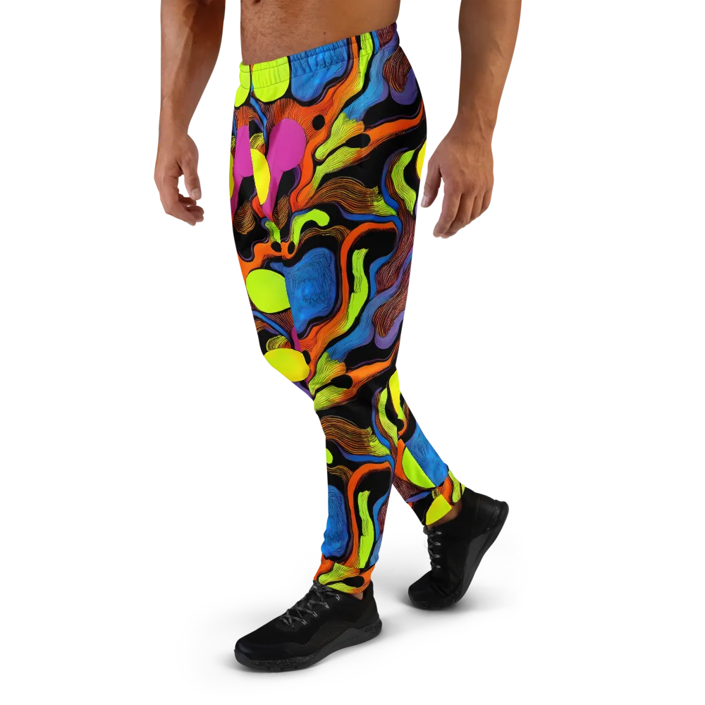 Blacklight Tangle on Men's Joggers — Left