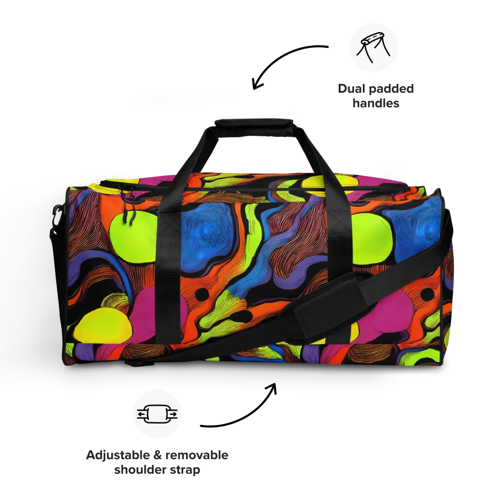 Blacklight Tangle on Duffle Bag — Front