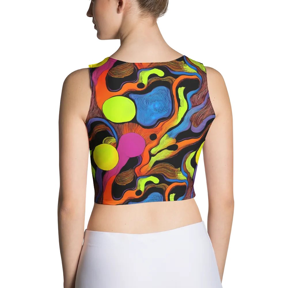 Blacklight Tangle on Crop Top — Back