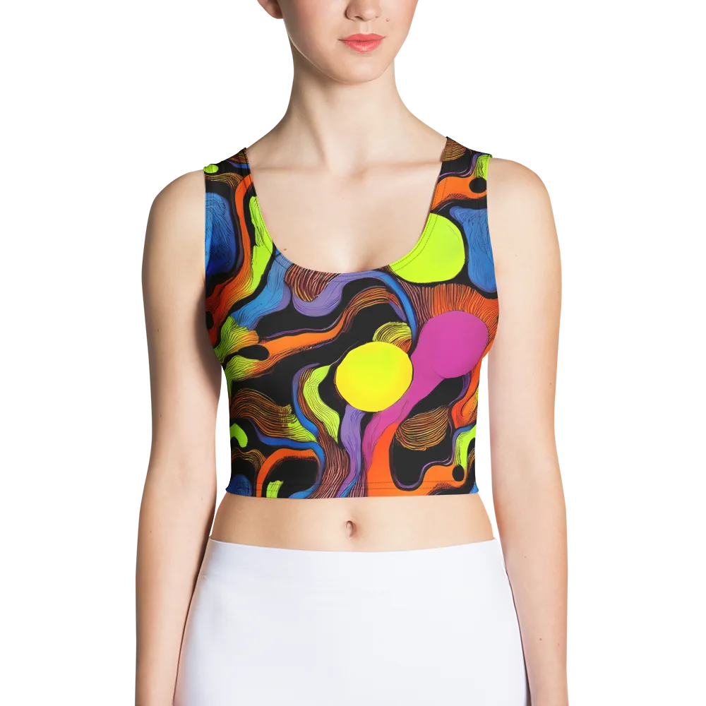 Blacklight Tangle on Crop Top — Front
