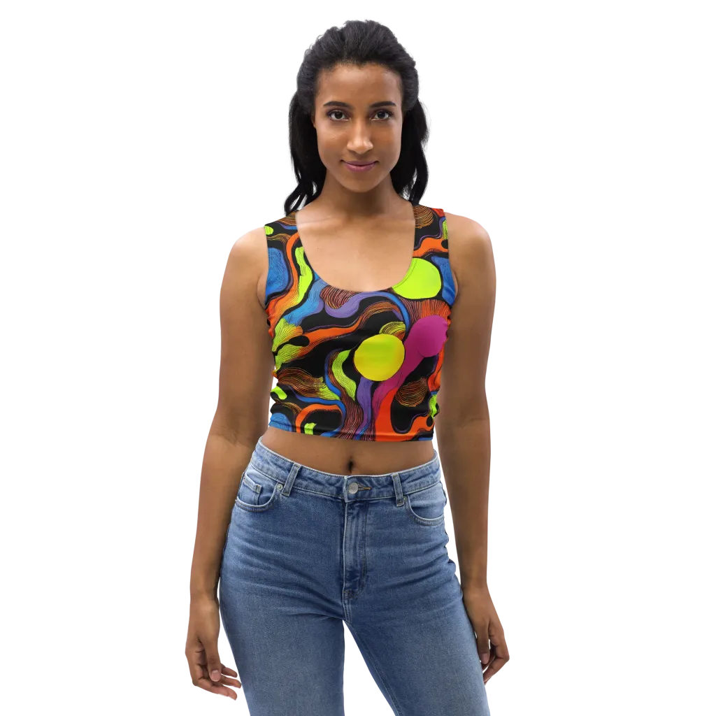 Blacklight Tangle on Crop Top — Front