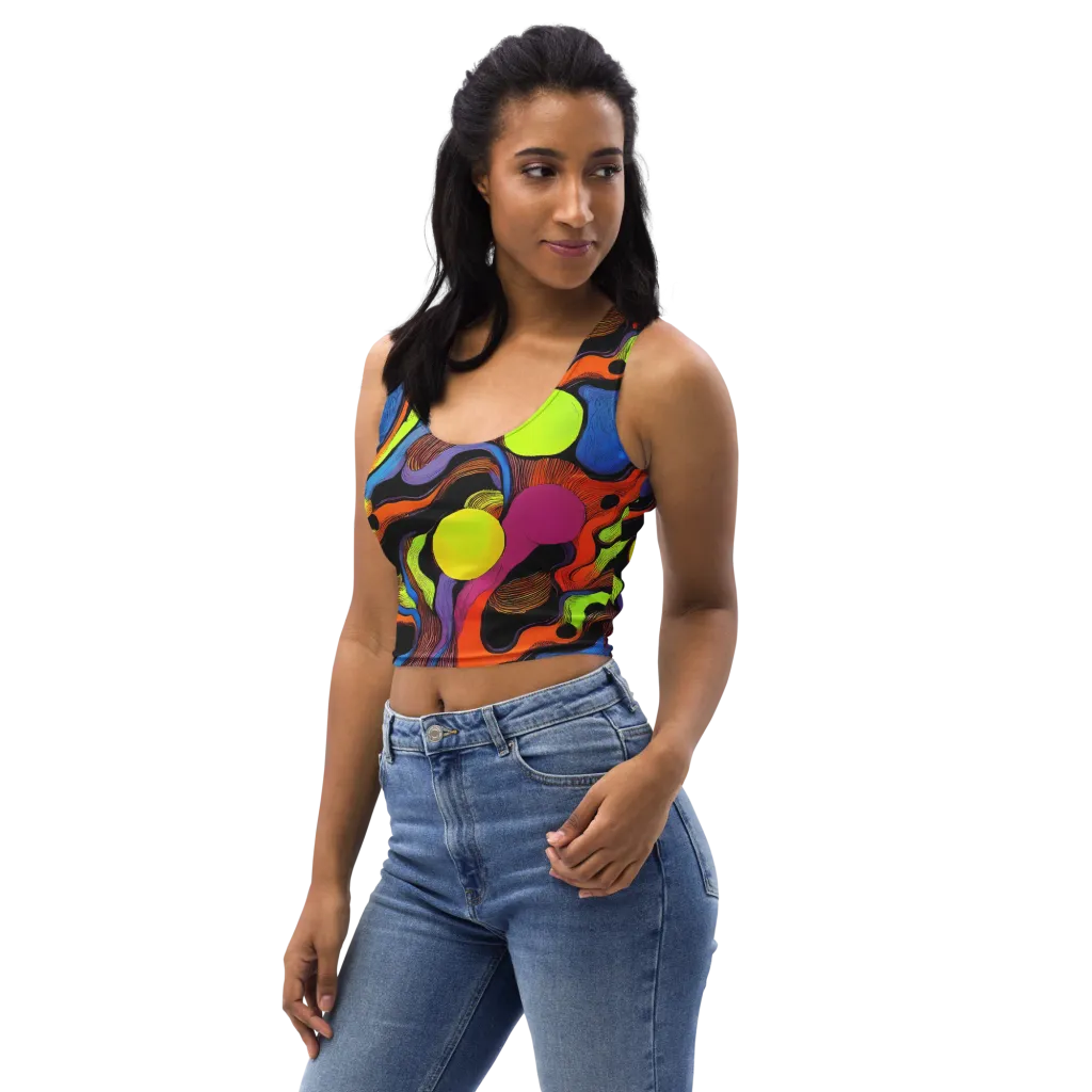 Blacklight Tangle on Crop Top — Left Front