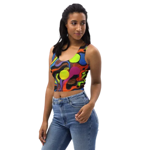 Blacklight Tangle on a Crop Top