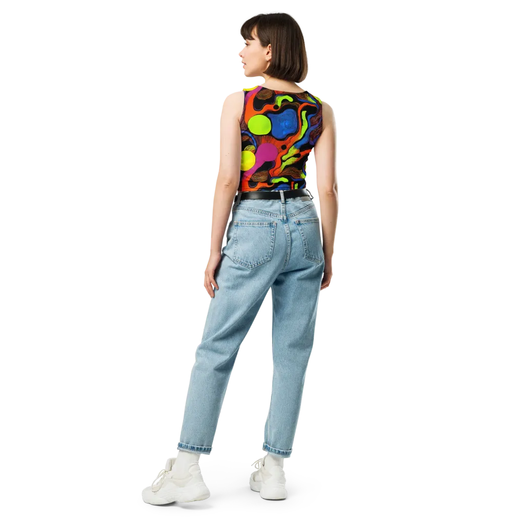 Blacklight Tangle on Crop Top — Back
