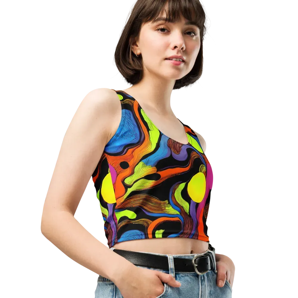 Blacklight Tangle on Crop Top — Right Front