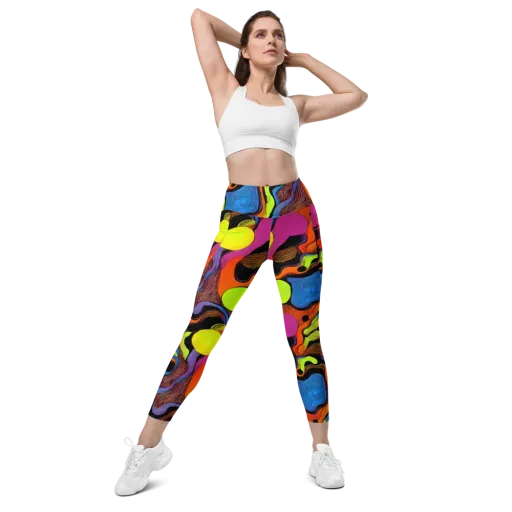 Blacklight Tangle on a Leggings with Pockets