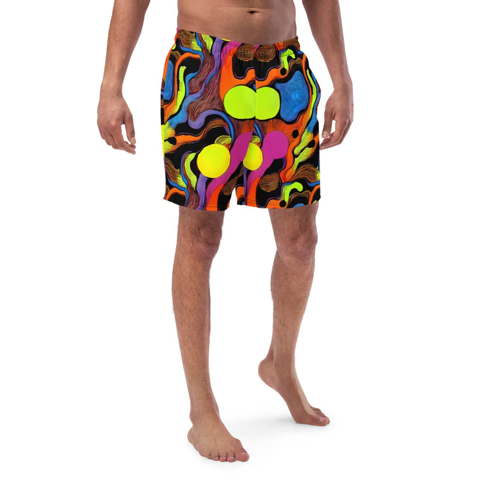 Blacklight Tangle on Swim Trunks — Front