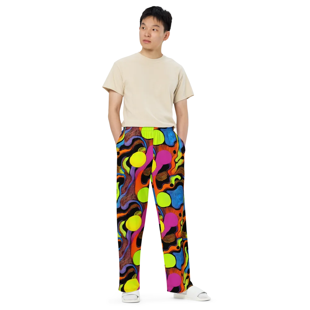 Blacklight Tangle on Wide-Leg Pants — Front