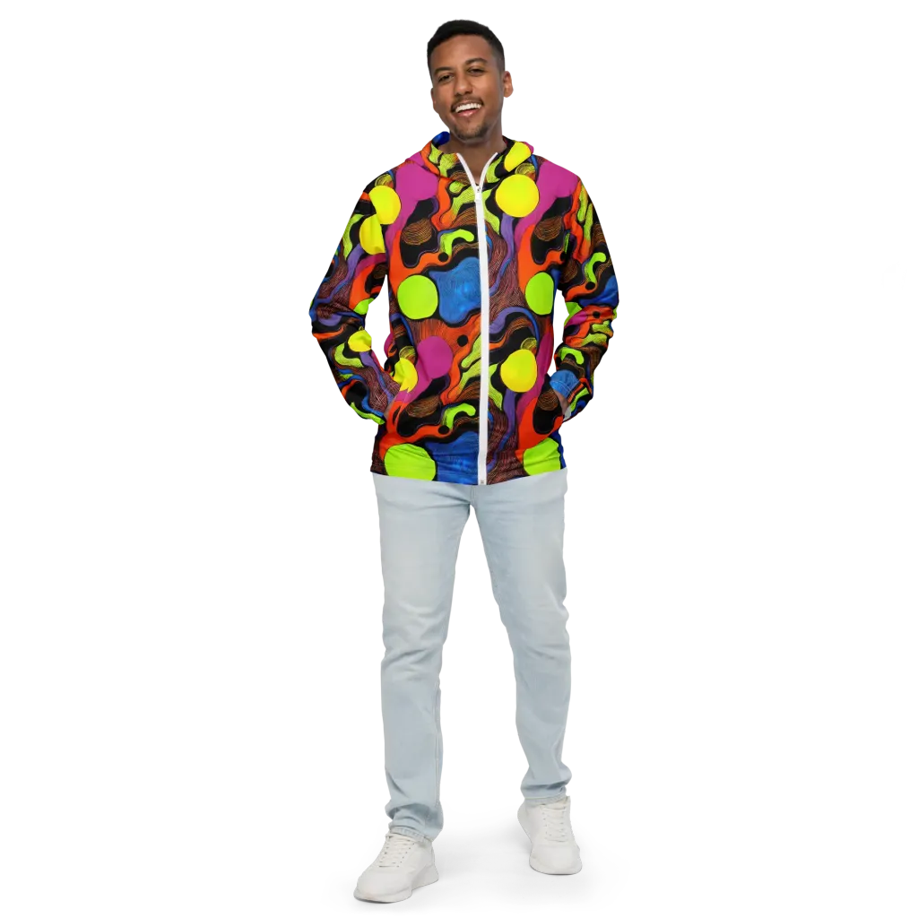 Blacklight Tangle on Men's Windbreaker — Front