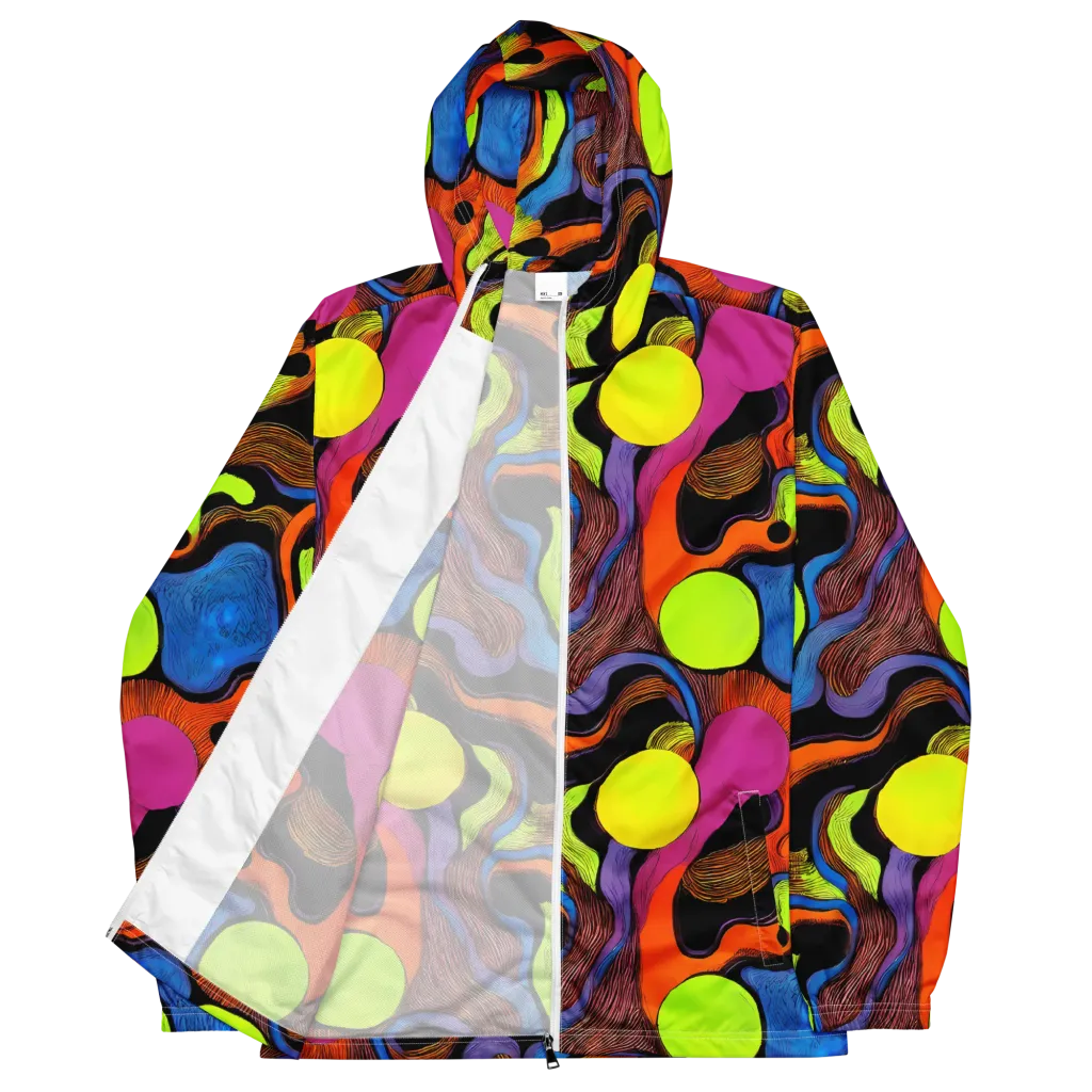 Blacklight Tangle on Men's Windbreaker — Front