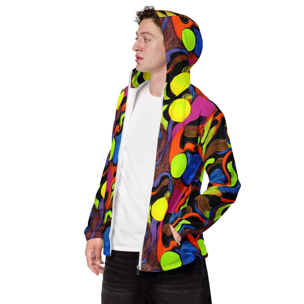 Blacklight Tangle on Men's Windbreaker — Left Front