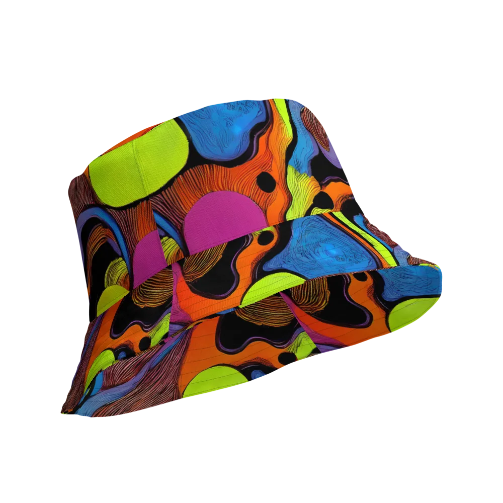 Blacklight Tangle on Reversible Bucket Hat — Product details Outside