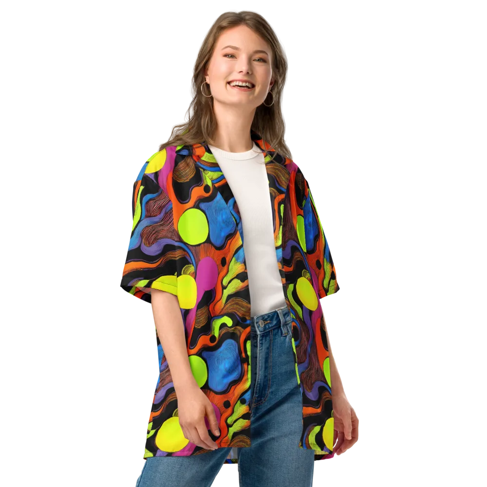 Blacklight Tangle on Button Shirt — Front