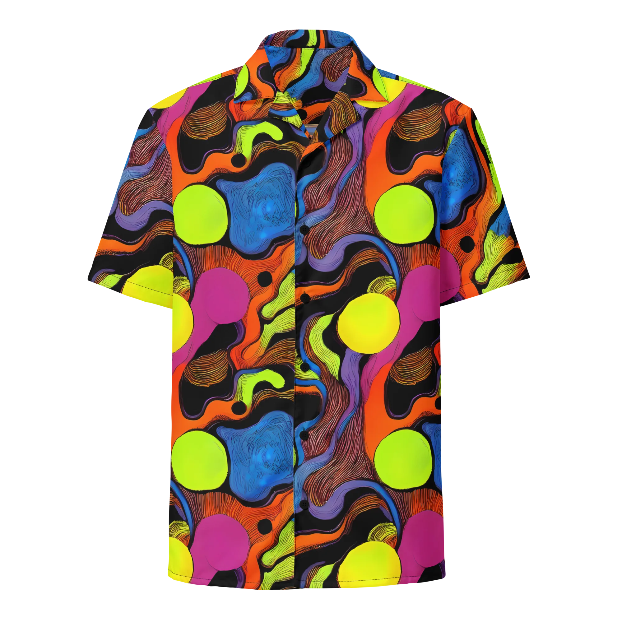 Blacklight Tangle on Button Shirt — Front