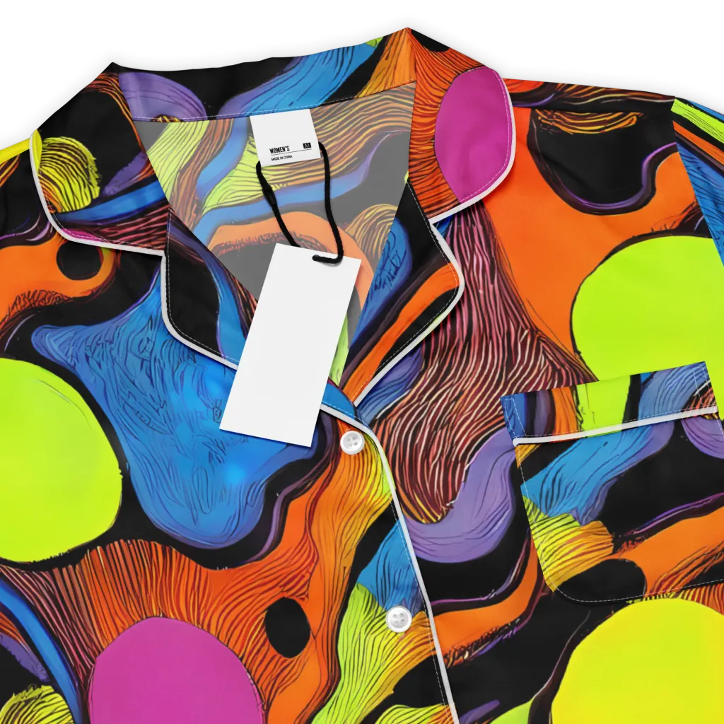 Blacklight Tangle on Women's Short Sleeve Pajama Top — Product details