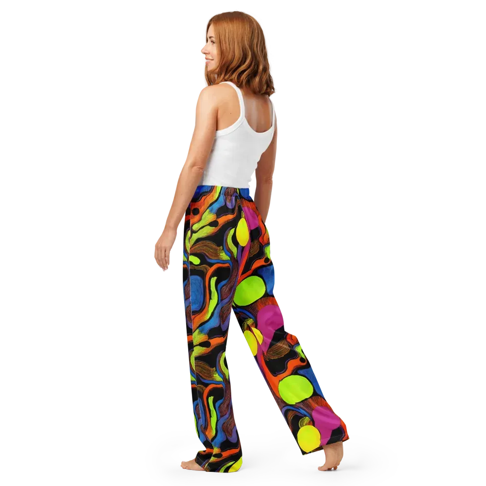 Blacklight Tangle on Women's Pajama Pants — Back