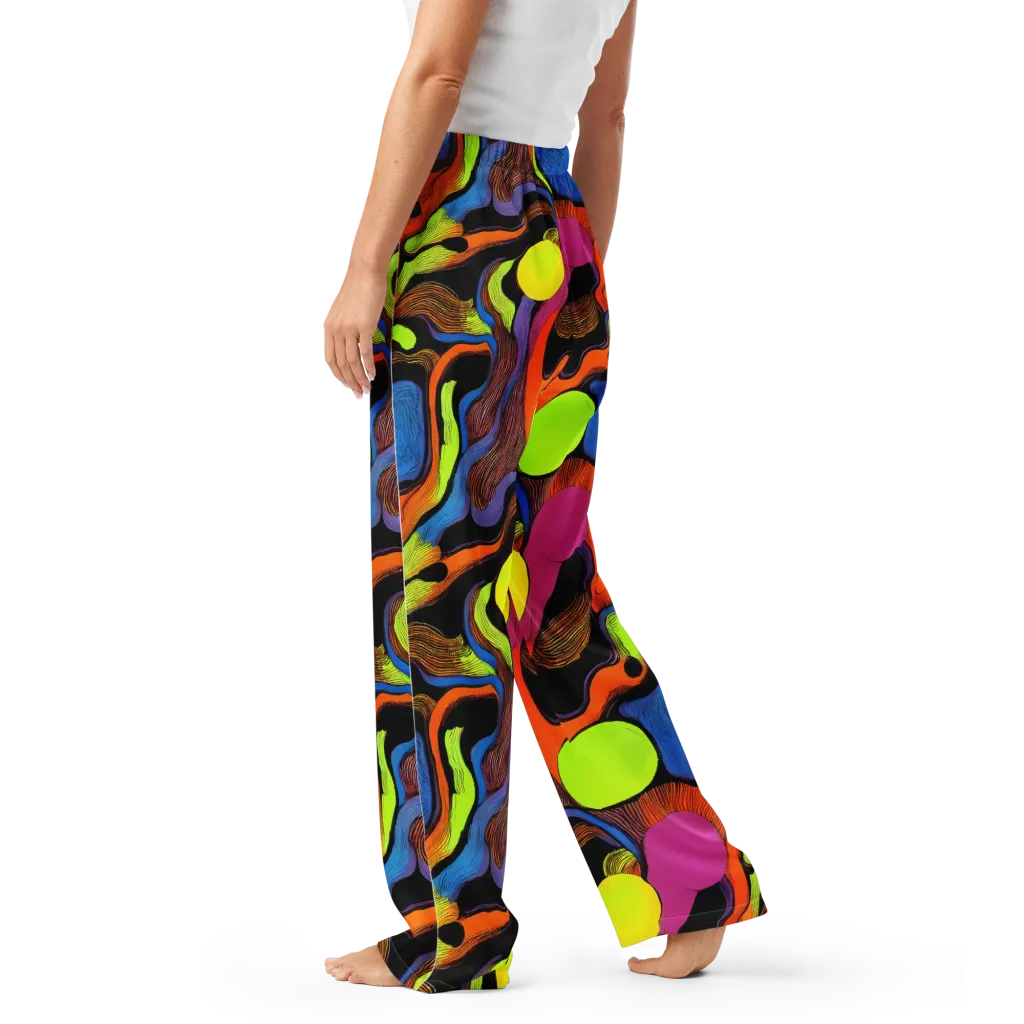 Blacklight Tangle on Women's Pajama Pants — Left
