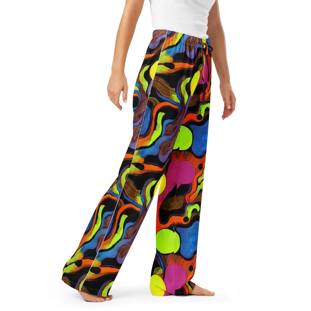 Blacklight Tangle on Women's Pajama Pants — Right Front