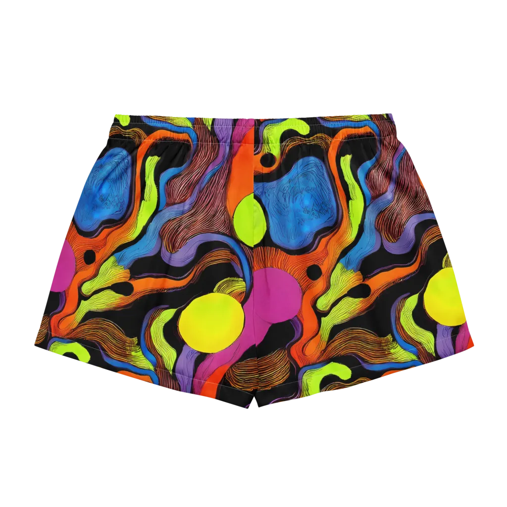 Blacklight Tangle on Women's Pajama Shorts — Back