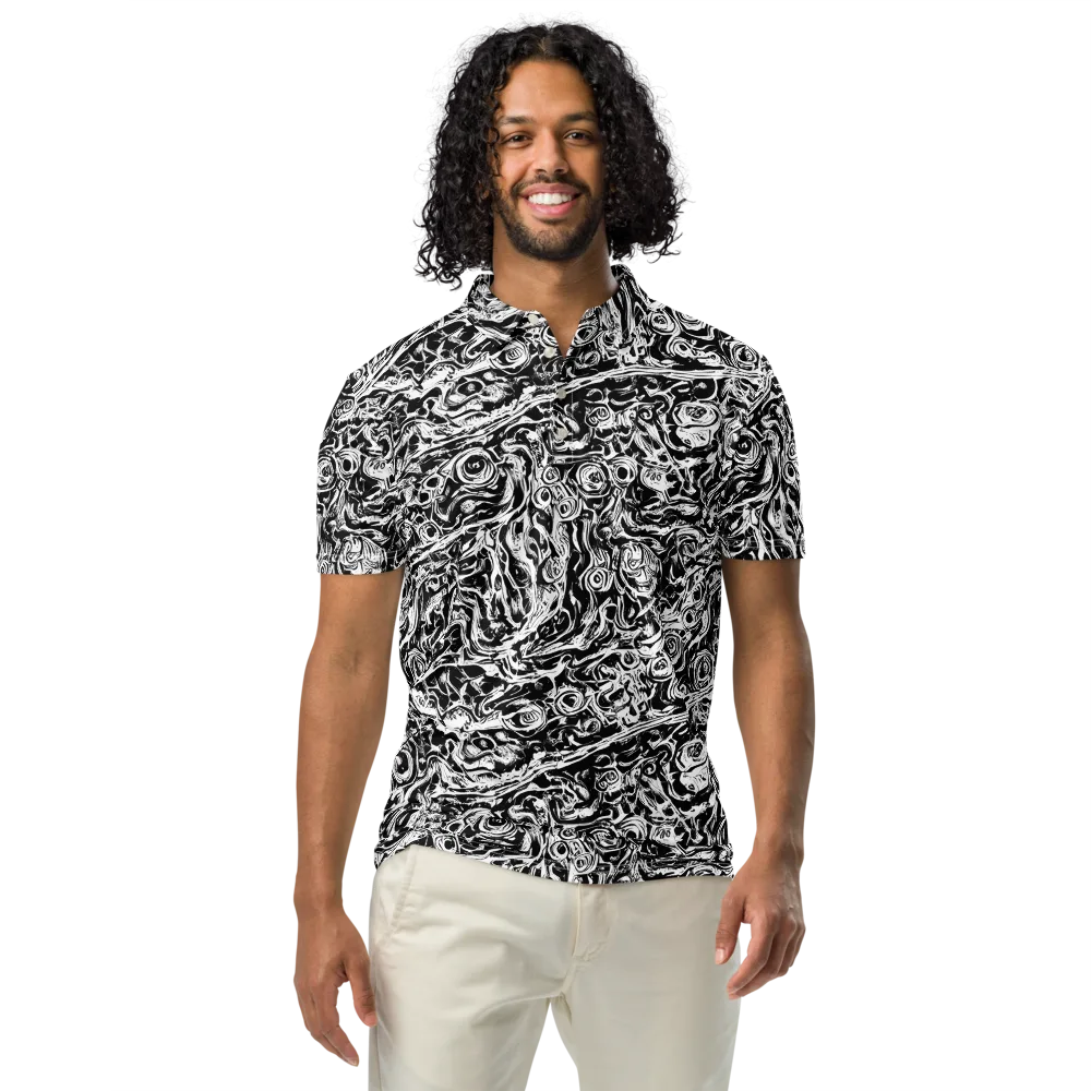 Turbulent Ink on Men's Slim Fit Polo Shirt — Front