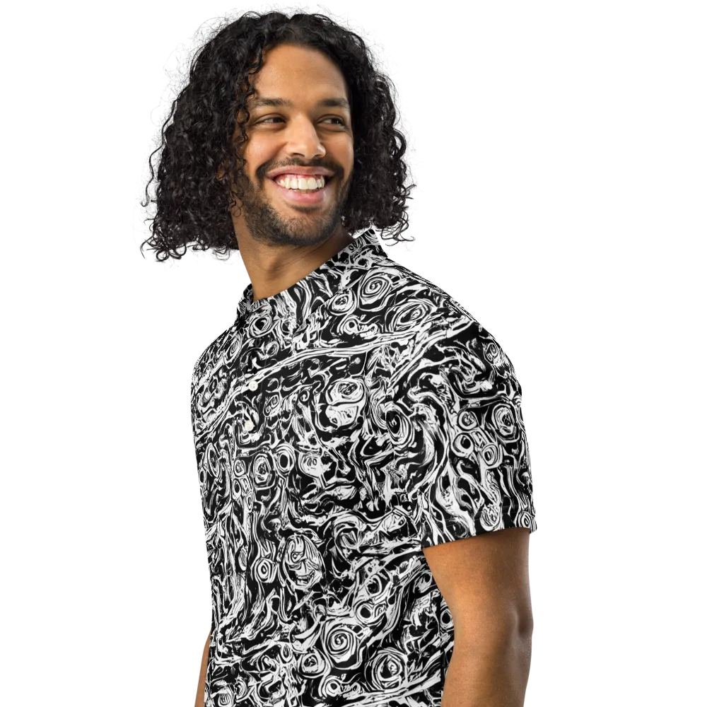 Turbulent Ink on Men's Slim Fit Polo Shirt — Left Front