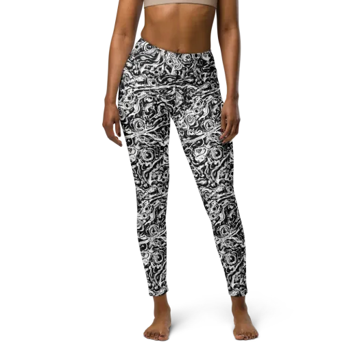 Turbulent Ink on a Yoga Leggings
