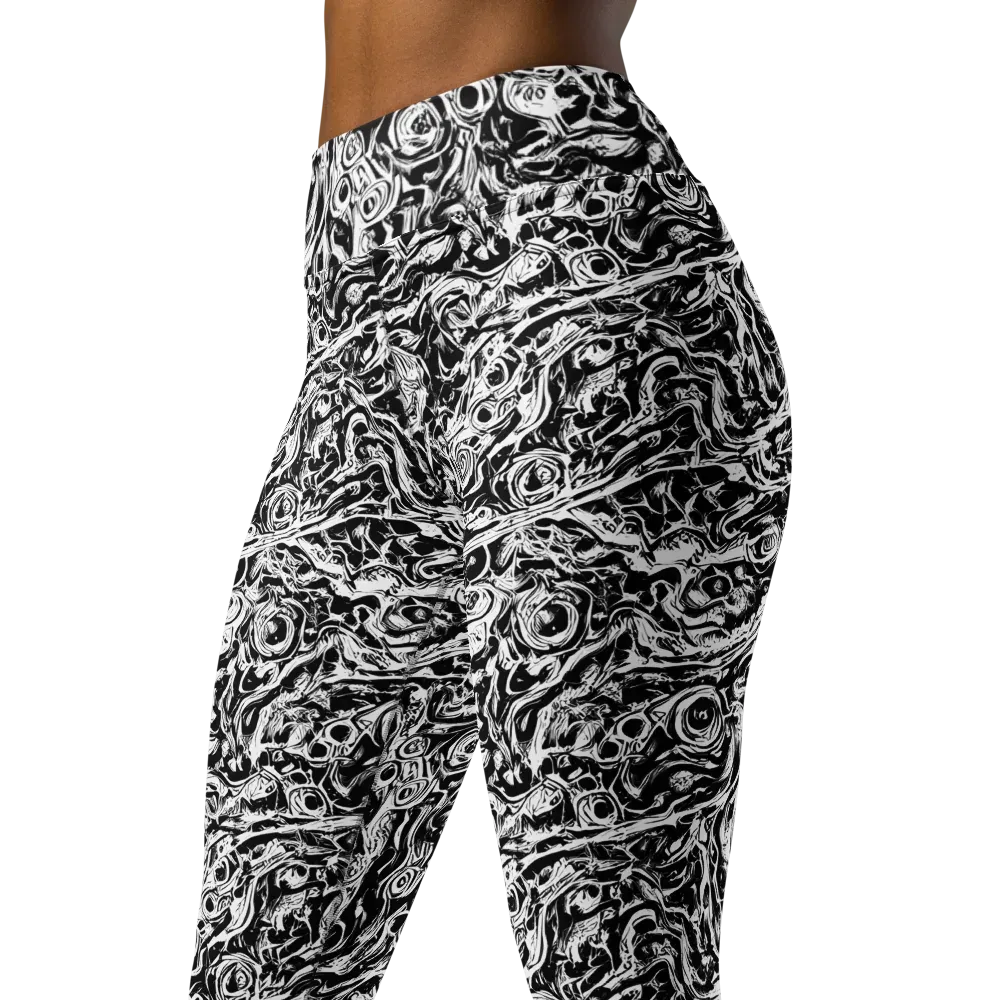 Turbulent Ink on Yoga Leggings — Left Front
